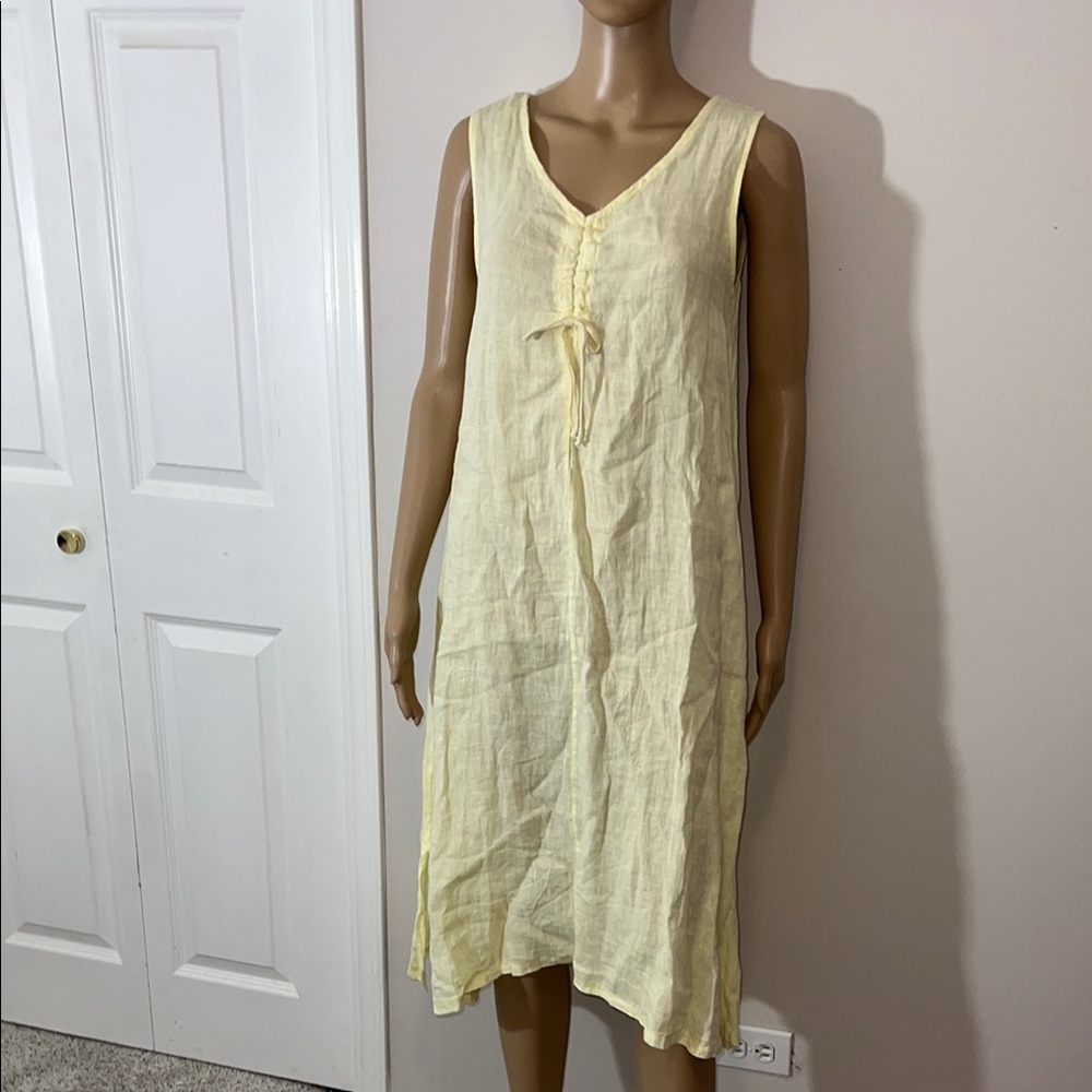 🎆Francesca Bettini 100% Linen Midi Dress